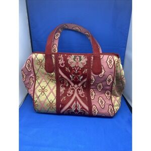 Talbot Flower Tapestry Red Pink Patchwork Tote Shoulder Bag‎ With 2 Pouches Boho